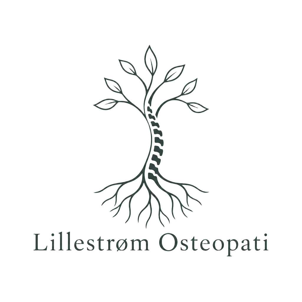 Lillestrøm Osteopatis logo – livets tre med ryggsøyle